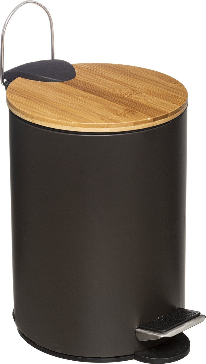 Poubelle - poubelle à pédale gris anthracite métal 3 litres