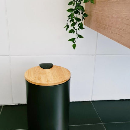 Mülleimer - Treteimer Holzkohlegrau Metall 3 Liter