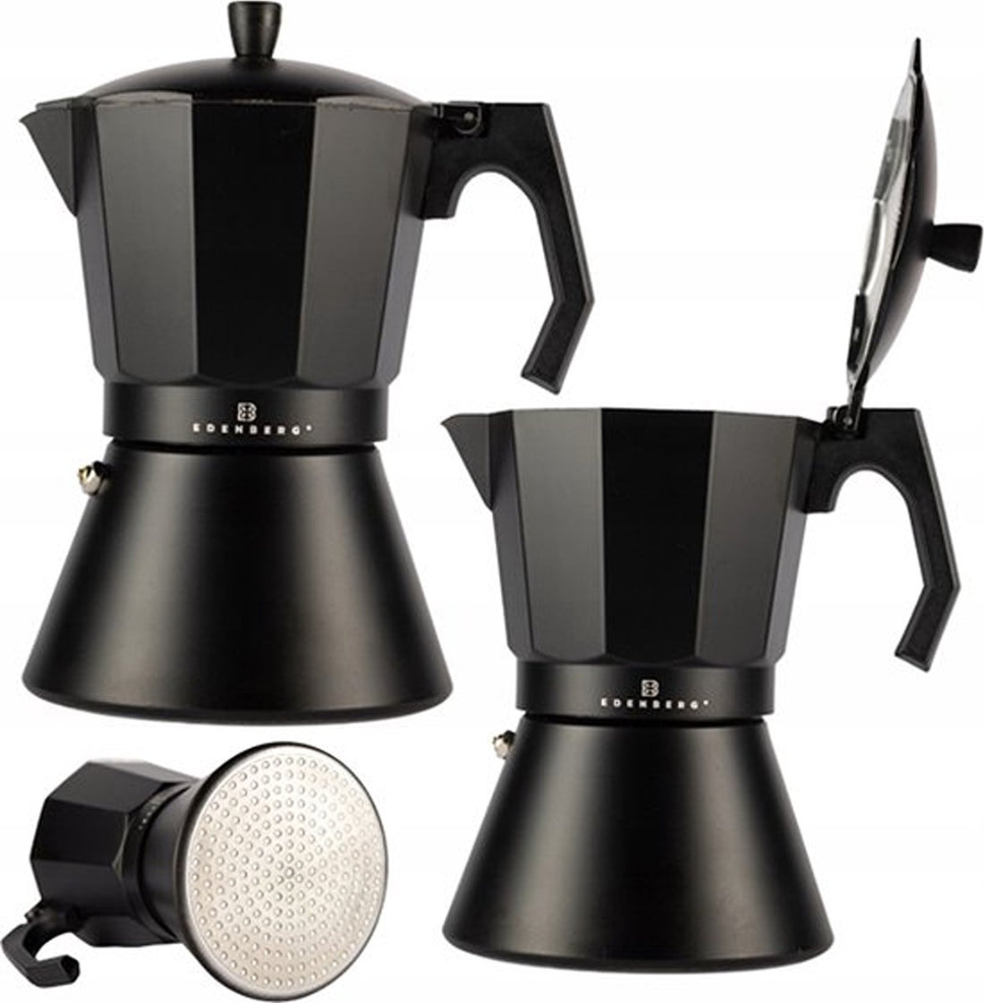 Edënbërg Black Line - Percolateur - Cafetière 12 tasses - Machine à expresso 400 ml