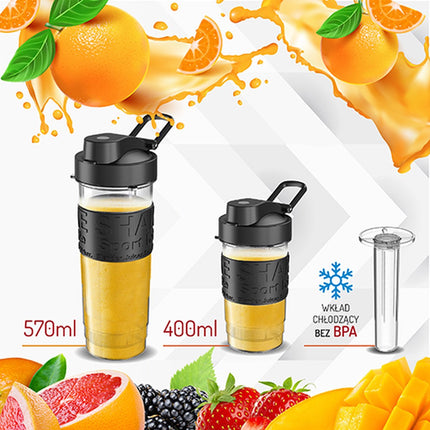 Personal Blender - mit Kühlstick - 2 Sportflaschen