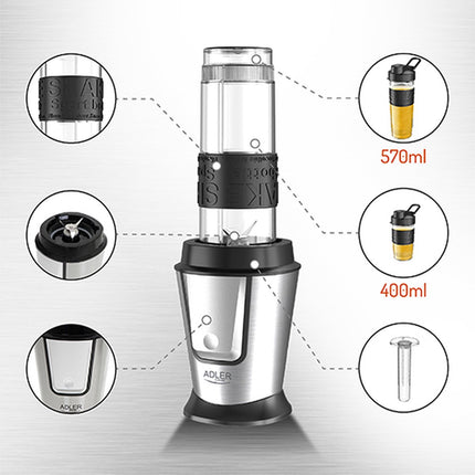 Personal Blender - mit Kühlstick - 2 Sportflaschen