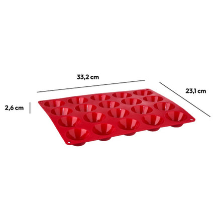 Petit Four Backform Silikon 33,2 x 23,1 x 2,6cm | 20 Förmchen - Kuchenform