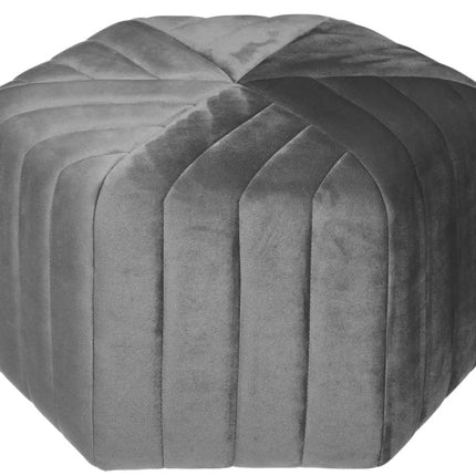 Poef 6 hoeken velvet grijs 52x48x30 cm