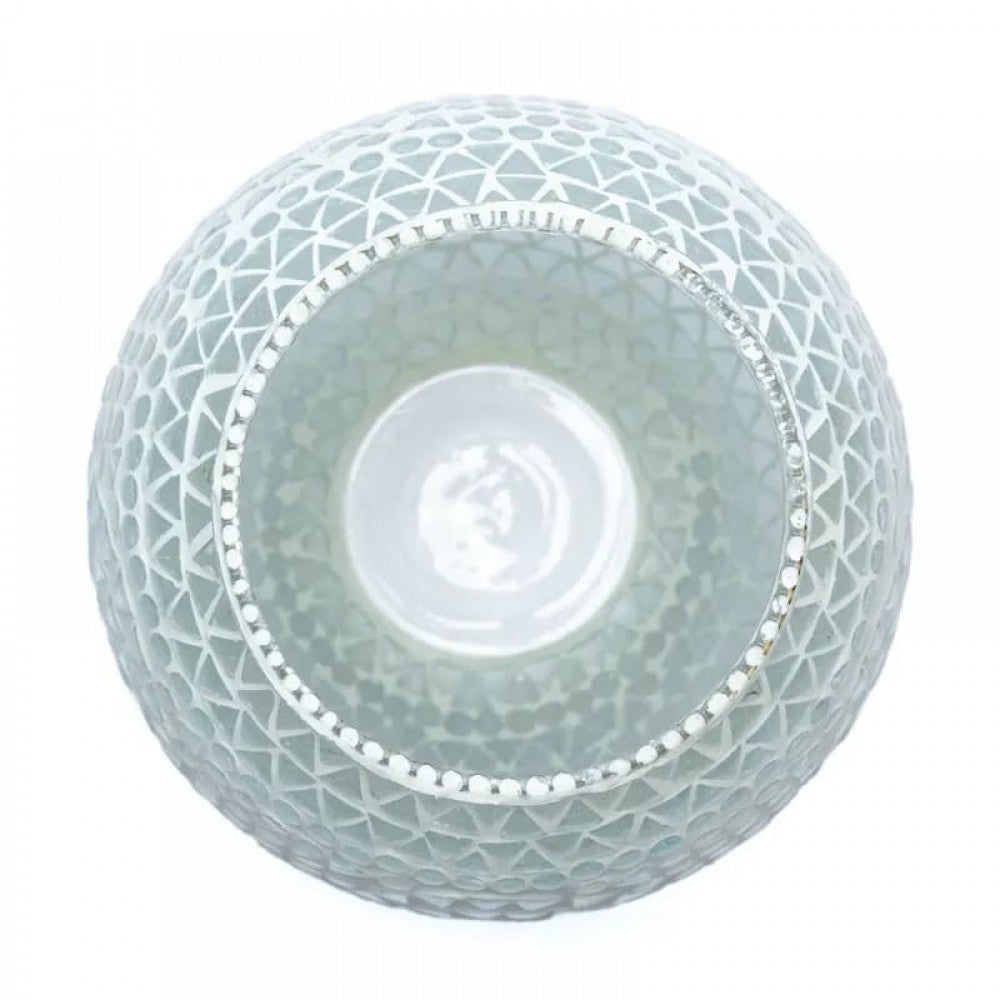 Photophore mosaïque blanc 18 CM