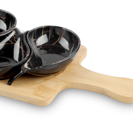 Servierplatte mit 6 Schälchen – Marmoroptik