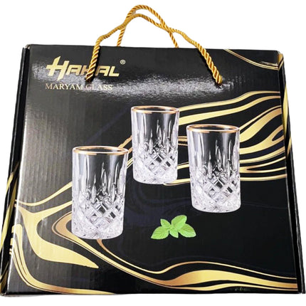 Glazen  gouden rand - set van 6