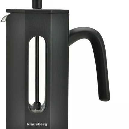Klausberg KB7676 - French Press Kaffee- und Teebereiter - 0,35 Liter - Achteckiges Design - Teebereiter - Edelstahl und Borosilikatglas - Geeignet für Kaffee, Tee und Kräuter