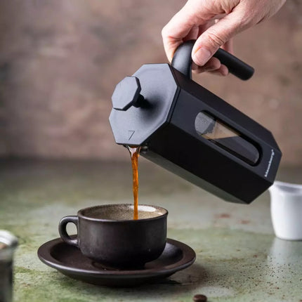 Klausberg KB7676 - French Press Kaffee- und Teebereiter - 0,35 Liter - Achteckiges Design - Teebereiter - Edelstahl und Borosilikatglas - Geeignet für Kaffee, Tee und Kräuter