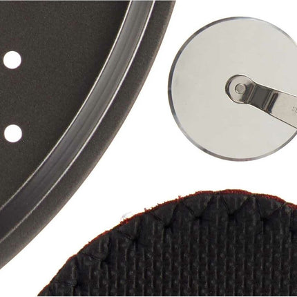 Set Pizzaschneider - Edelstahl Pizzaschieber - Ofenhandschuh