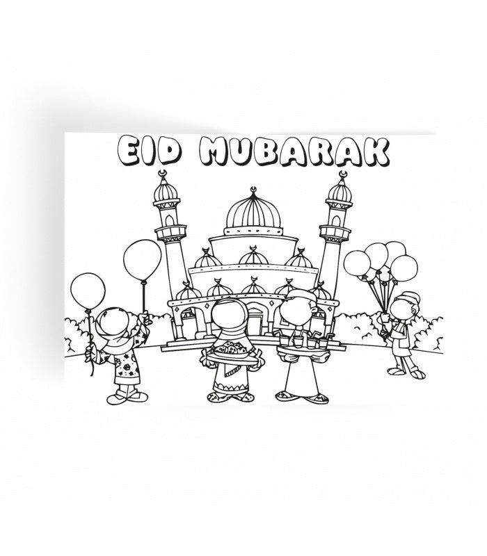Placemats Eid Mubarak met kleurplaat – papier, 30 x 42 cm – foto 2