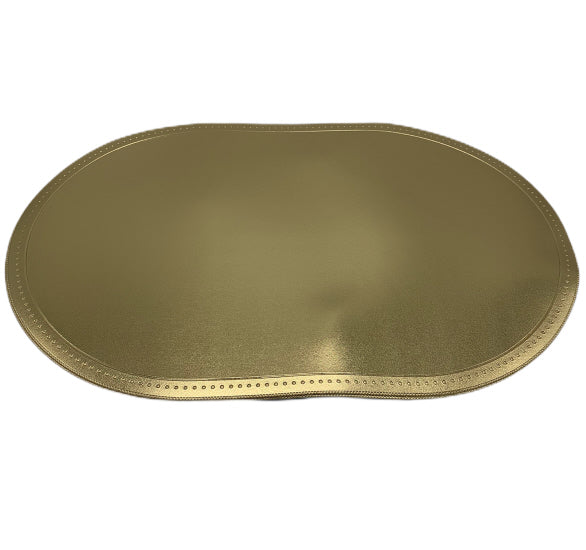 Placemat ovaal van PU-leer – goud of zilver, 45 cm – foto 3