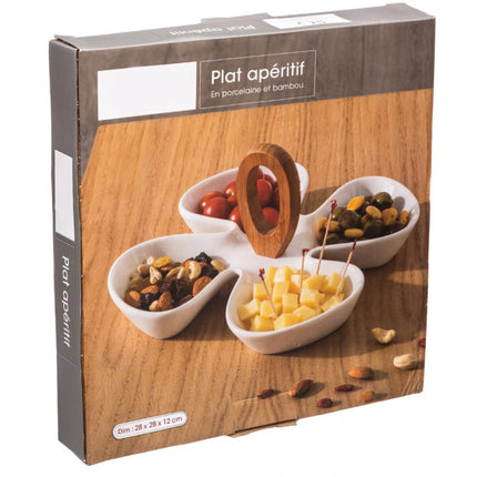 Porselein bamboe aperitiefschotel