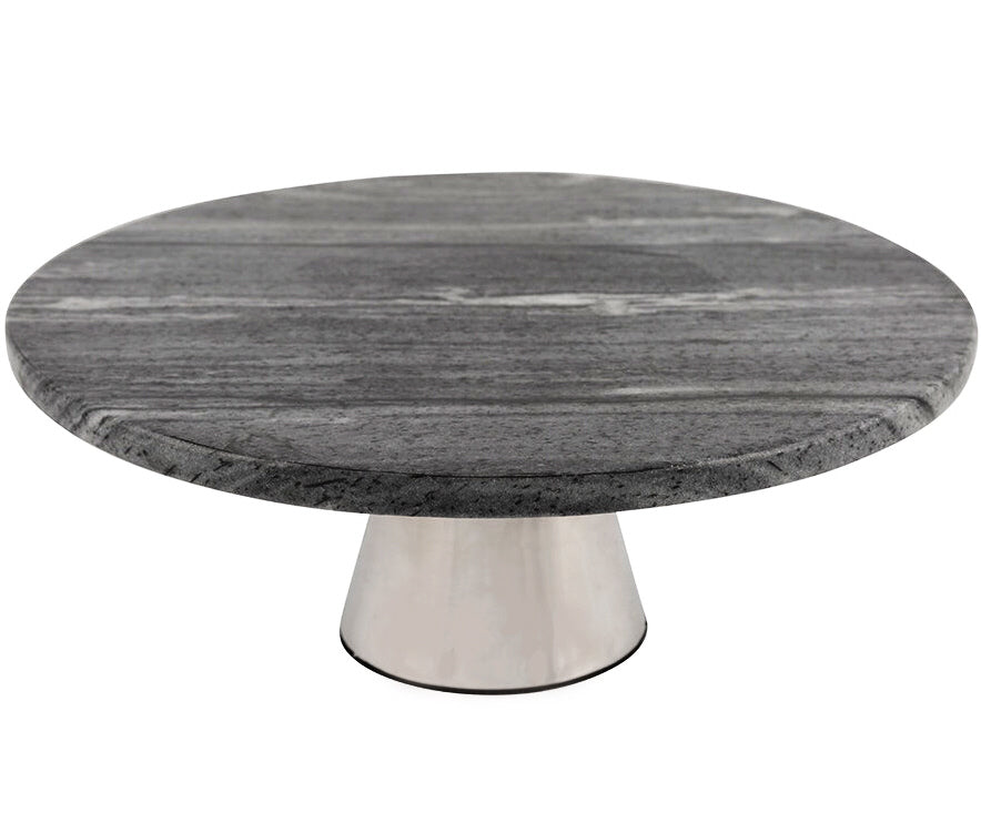 Round Cake Stand Marble Cake Display Ø 30 cm - black