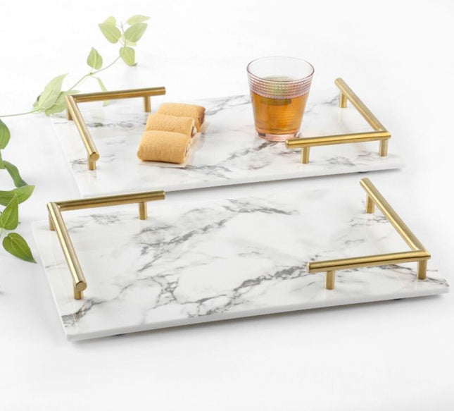 Melamine plateau - dienblad Marmer look 40x25cm