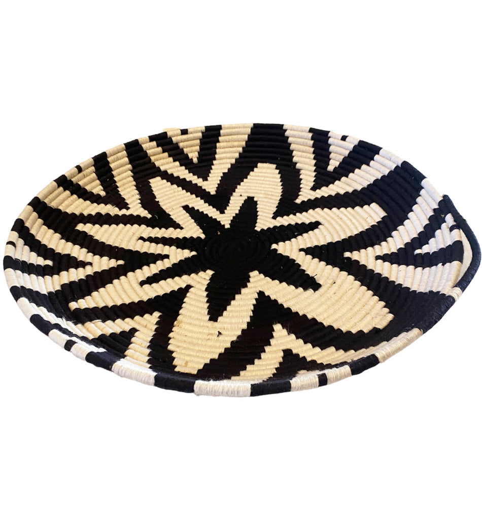 Berber basket flat black and white