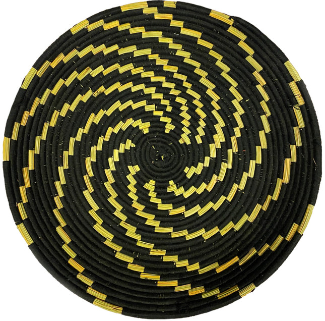 Marokkanischer Korb flach schwarz natur Ø 45 cm