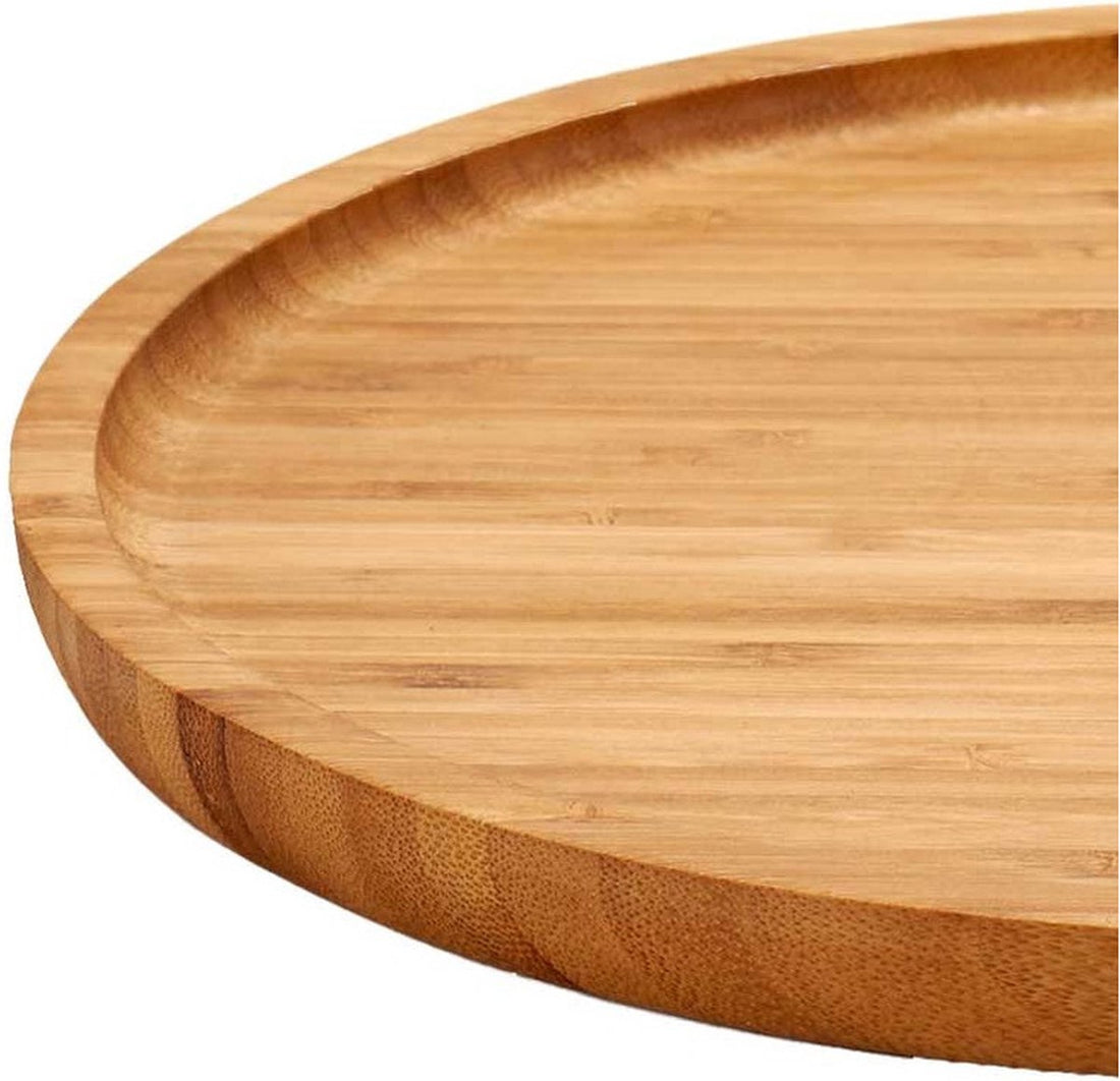 Planche de service plate en bambou ronde 25 cm