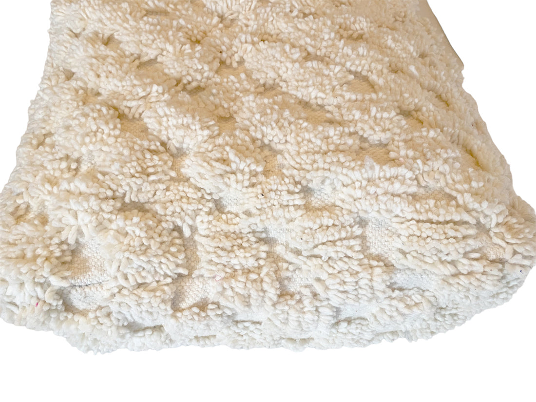 Handmade Moroccan Berber pouf (Beni Ourain)