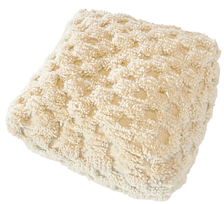 Handmade Moroccan Berber pouf (Beni Ourain)