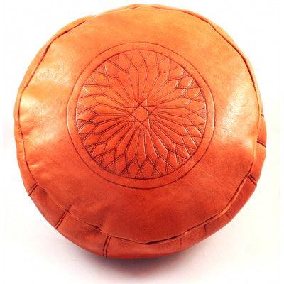 Moroccan Pouf Dark Orange Ø 50 Cm