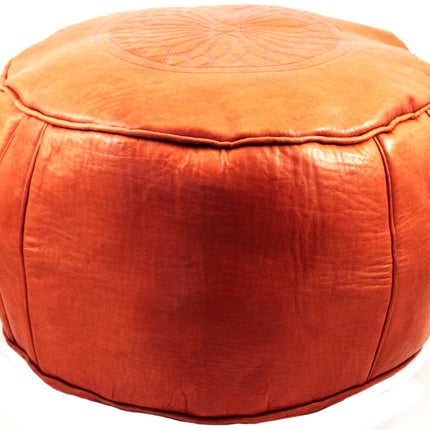 Marokkaanse Poef Donker Oranje Ø 50 Cm