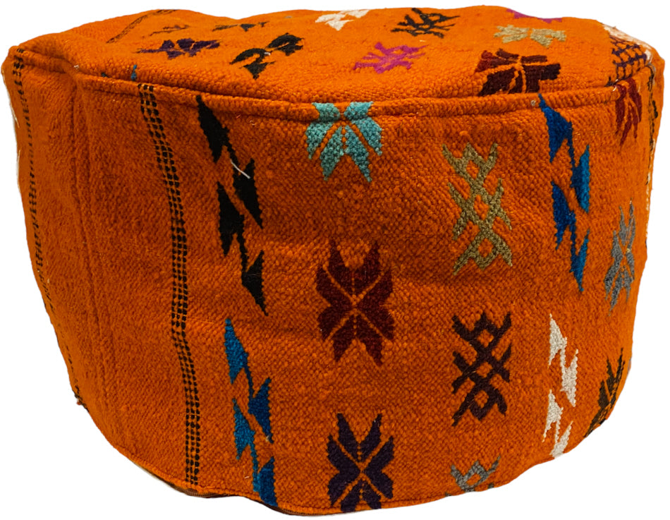 Vintage Moroccan kilim pouf