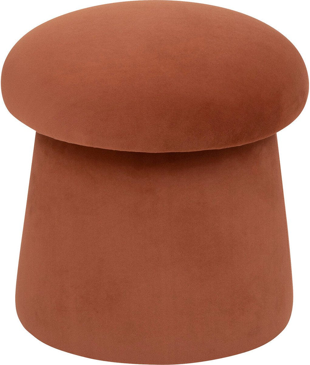 Pouf Atmosphera Noa velours Ø37xH40 cm - Ambre