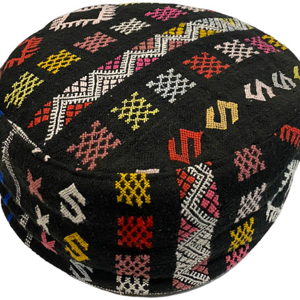 Marokkanischer Kelim-Pouf schwarz