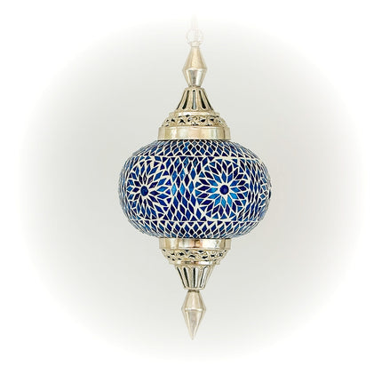 Hängeleuchte Kürbis blau