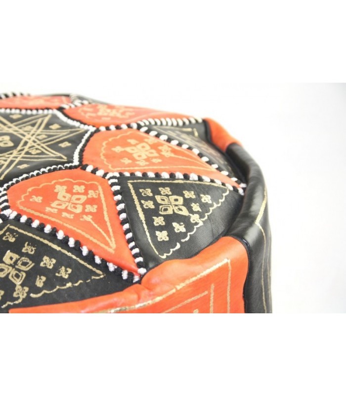 Pouf orange/noir