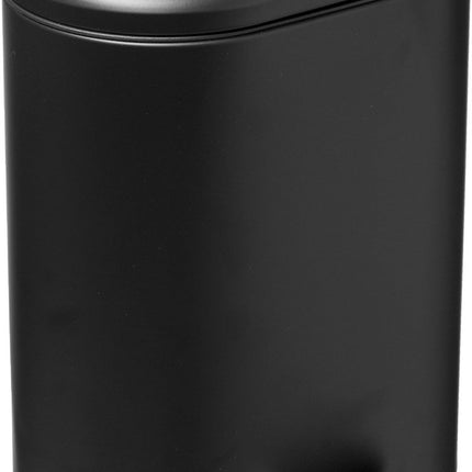 Mülleimer/Tretmülleimer schwarz Edelstahl Metall 6 Liter - 15x24x30 cm