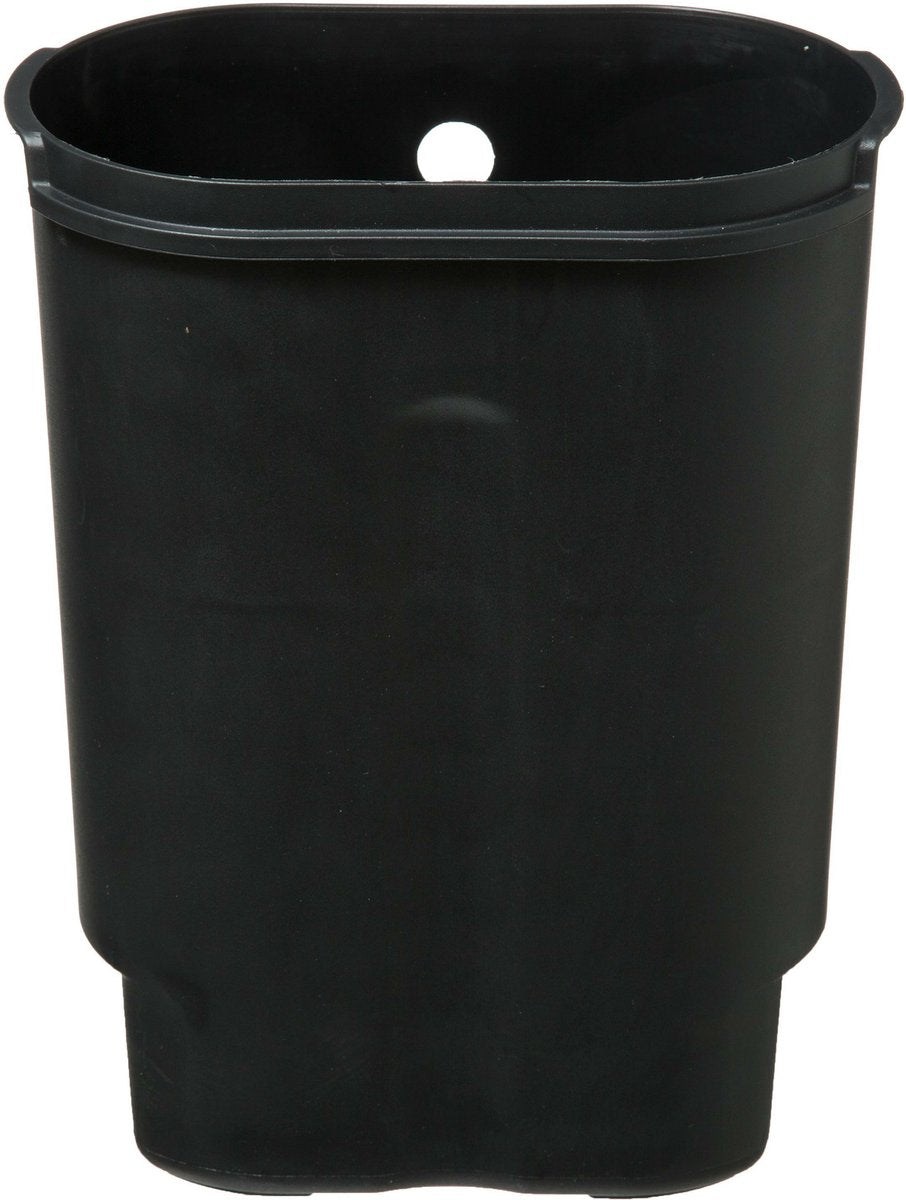 Poubelle/poubelle à pédale noire en acier inoxydable 6 litres - 15x24x30 cm