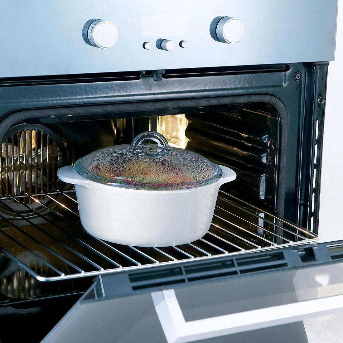 Pyrex Flame Casserole Dish - Glass-ceramic - White - 18 x 18 x 9.6 cm - 1.1 l
