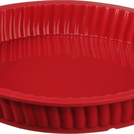 Siliconen taartvorm rood Ø 24CM - Quichevorm - Boterkoekvorm