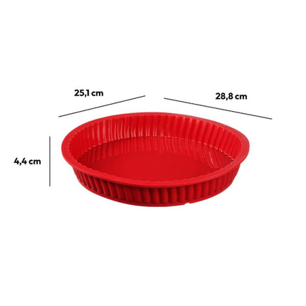 Siliconen taartvorm rood Ø 24CM - Quichevorm - Boterkoekvorm