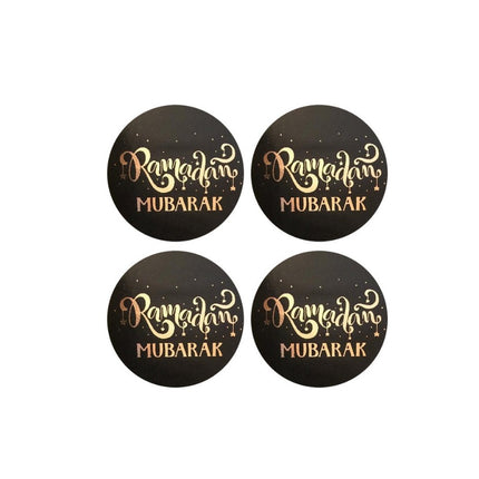 Ramadan Mubarak Stickers Foliedruk - Zwart met Goud