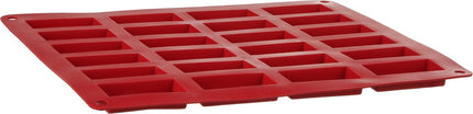 Rechteckige Silikon-Backform für 24 Mini-Financiers 5,6 x 2,5 cm (Kleingebäck)