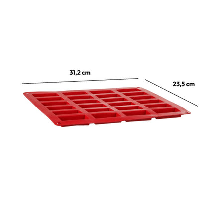 Rechteckige Silikon-Backform für 24 Mini-Financiers 5,6 x 2,5 cm (Kleingebäck)