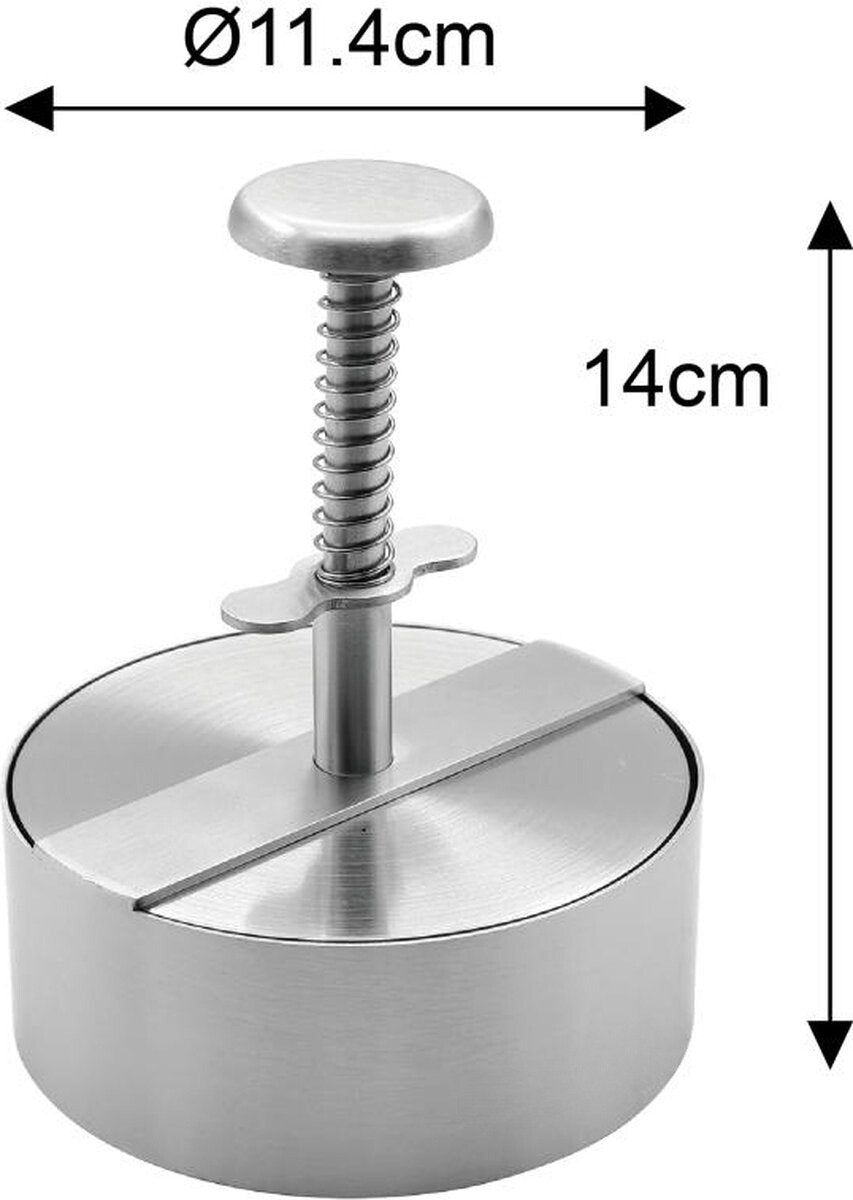 Kinghoff hamburgerpers van RVS – regelbare burgervormer, Ø 11,4 cm – foto 3