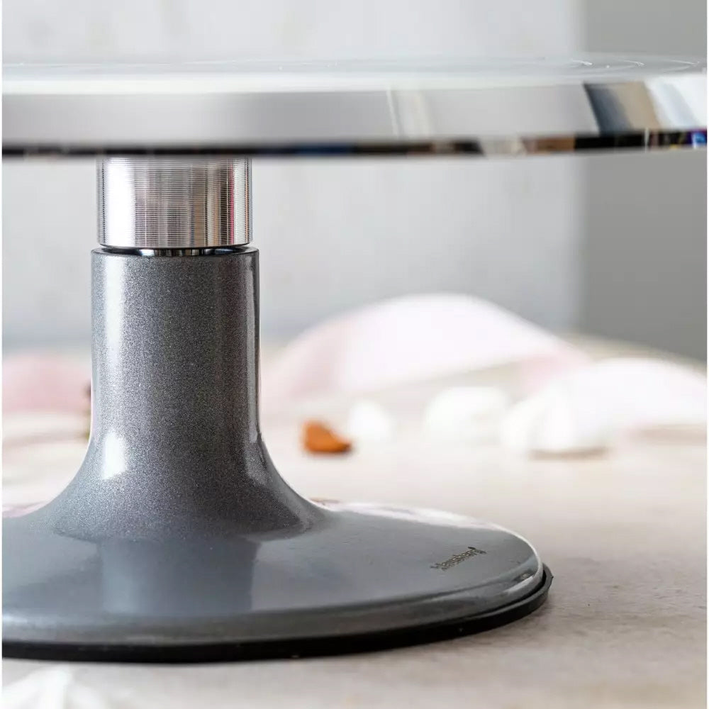 Klausberg draaibaar taartplateau Ø 30 cm – cake stand van geborsteld RVS – foto 5