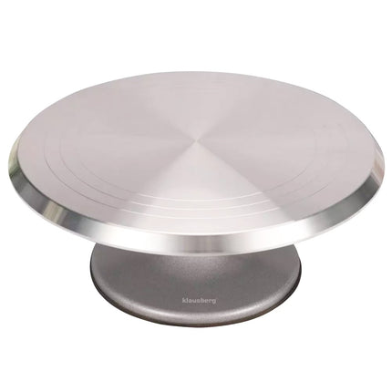 Luxe Taartplateau – Draaibaar Taartplateau - Cake Stand – Ø30 cm – Geborsteld RVS