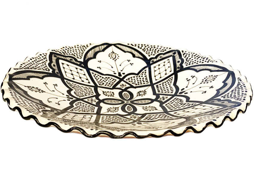Earthenware bowl ribbed rim Safi 35 cm