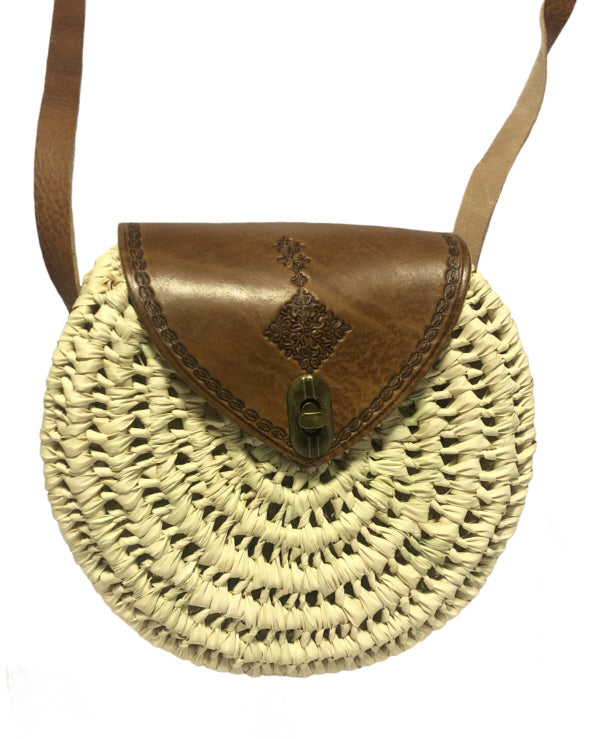 Raffia Cross-Body schouder tas
