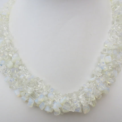 Brede steenketting rock cristal