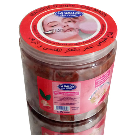 Rote Tonerde-Maske mit Aker Fassi und Orangenblüte