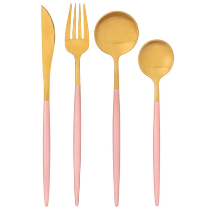 Bestekset Roze Gouden Roestvrij Staal (8 Pcs)