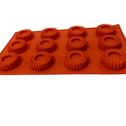 Silikon-Backmatte mit 12 Mini-Backformen