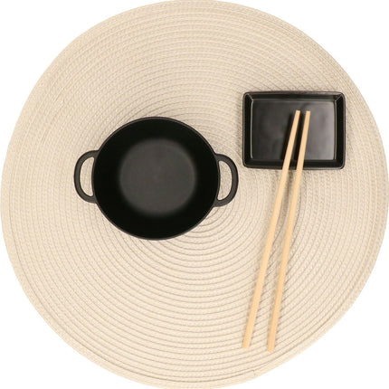 Ronde placemat - gevlochten kunststof - 38 cm - Onderleggers