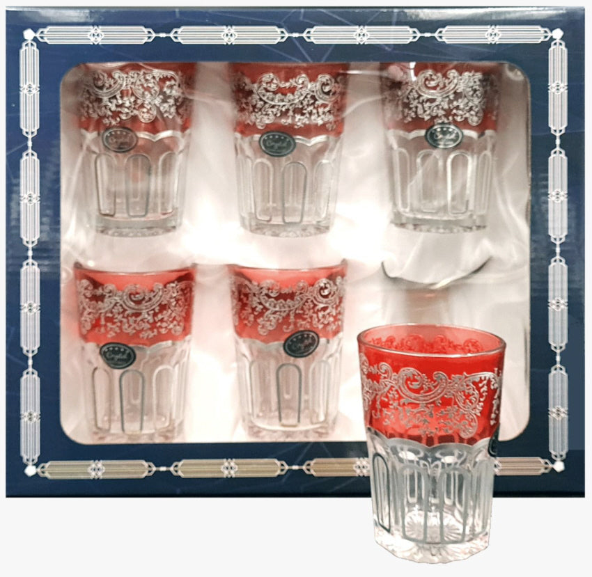 Verres à thé à motif argenté