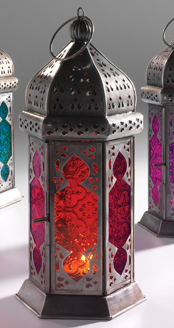 Lanterne marocaine à grand abat-jour ton sur ton - faite à la main